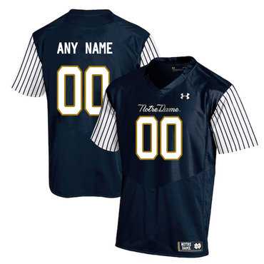 Men%27s Notre Dame Fighting Irish Navy Customized College Football Jersey